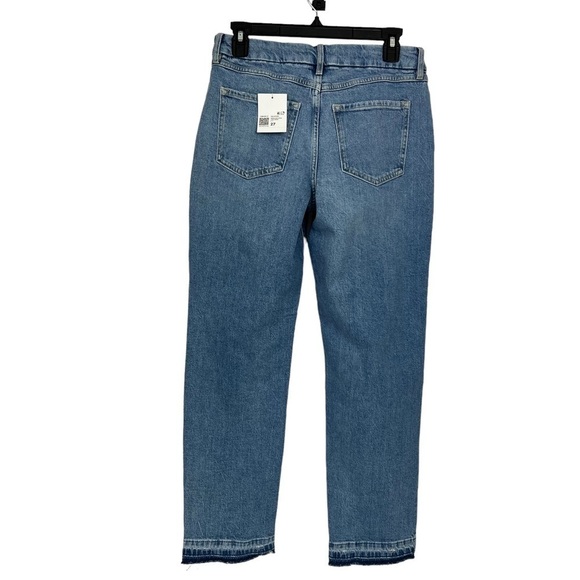 NWT Forever 21 Women’s Blue Jeans Sz 4 (27) Light Wash Mid-Rise Curved Straight - Picture 3 of 16